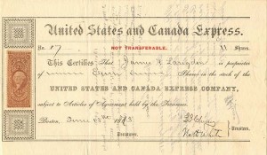United States and Canada Express signed by B.P. Cheney